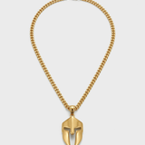 Collier À Pendentif Casque Spartiate Doré