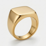 Bague Chevalière Rectangulaire Dorée