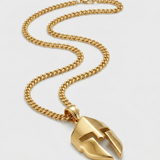 Collier À Pendentif Casque Spartiate Doré