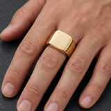 Bague Chevalière Rectangulaire Dorée