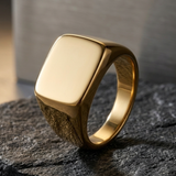 Bague Chevalière Rectangulaire Dorée