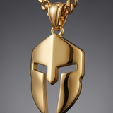 Collier À Pendentif Casque Spartiate Doré