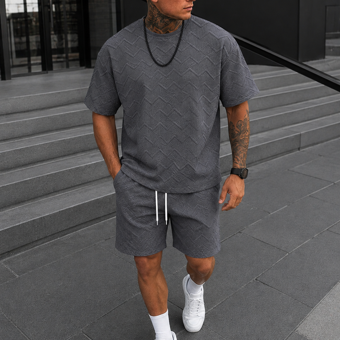 Ensemble T-Shirt Oversize Avec Short Pour Hommes