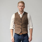 Celvoir | Pull Sans Manches Classique À Col V Pour Hommes