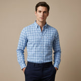 CELVOIR | CHEMISE HOMME À CARREAUX ET COL BOUTONNÉ