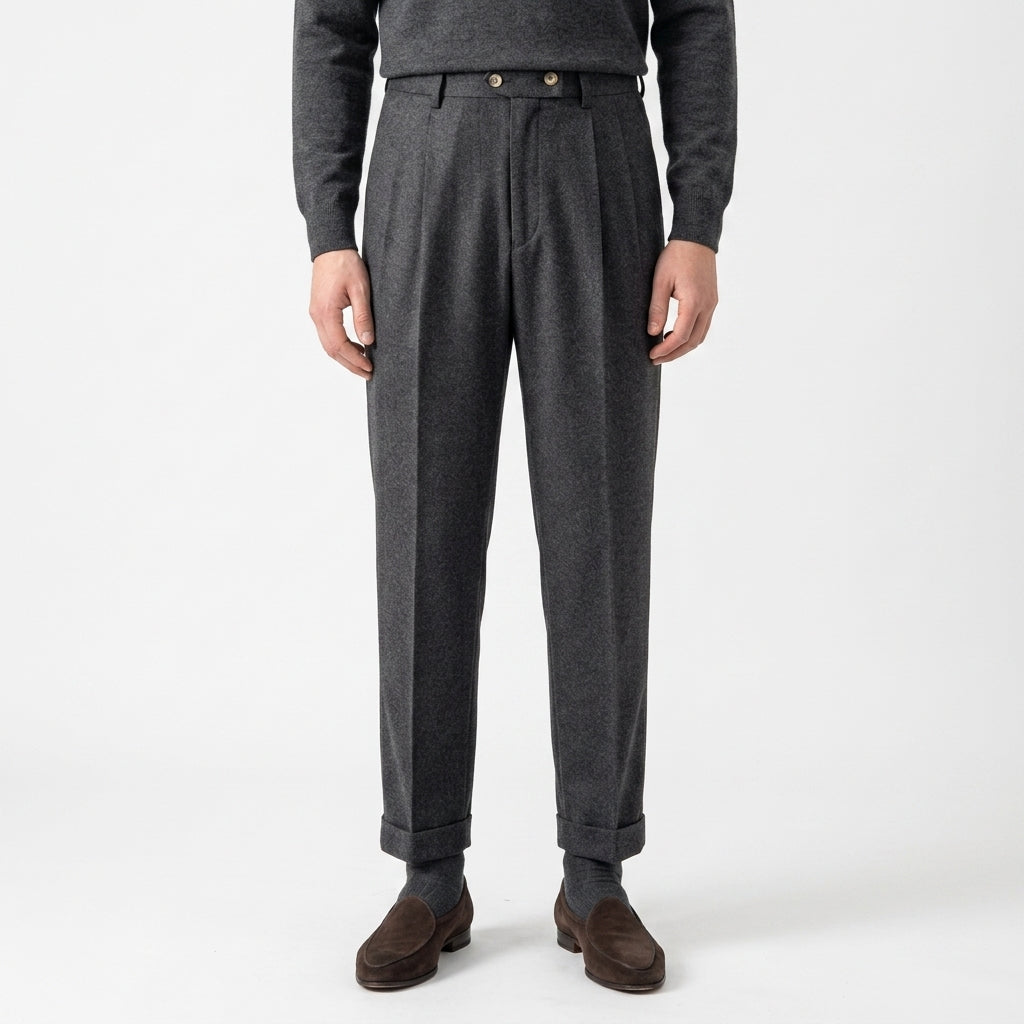 Pantalon Taille Haute À Jambe Droite