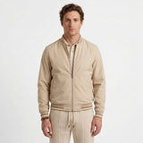 Blouson Bomber À Finitions Côtelées Rayées