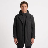 Manteau Long À Capuche Et Construction Superposée