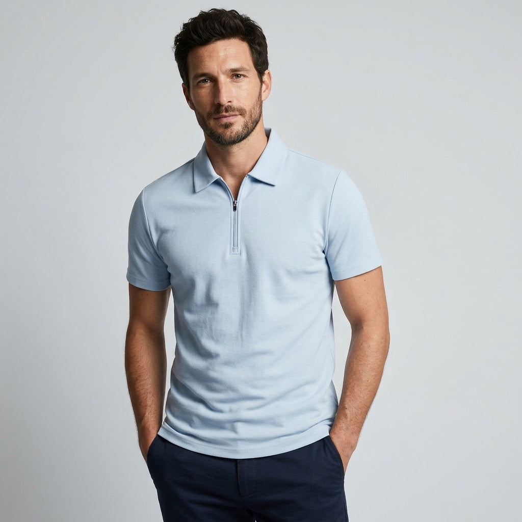 CELVOIR | POLO HOMME QUART ZIP MAILLE LÉGÈRE