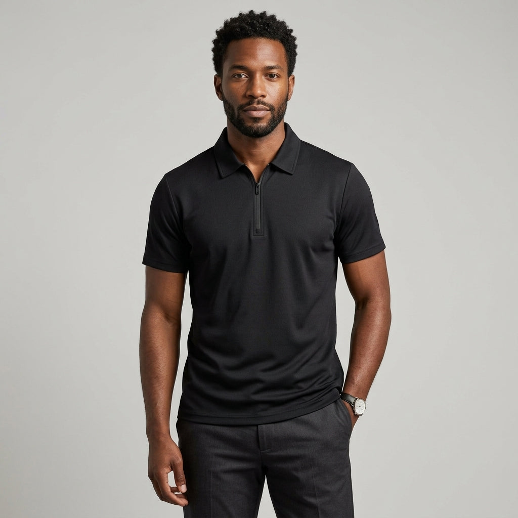 CELVOIR | POLO HOMME QUART ZIP MAILLE LÉGÈRE
