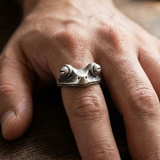 Bague Ajustable À Motif Grenouille Pour Homme