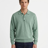 Polo Boutonné À Manches Longues Pour Homme