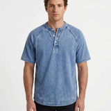 T-Shirt Henley Vintage Pour Homme