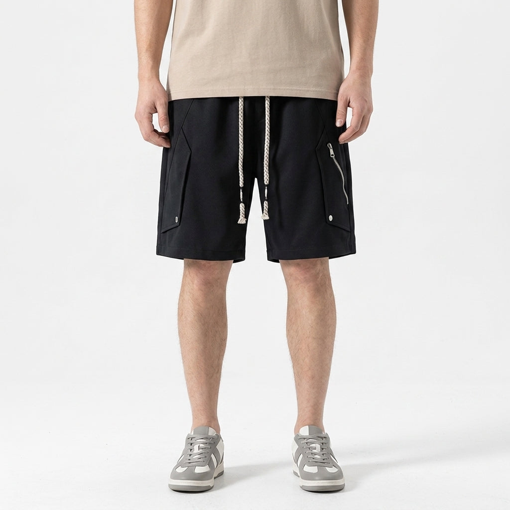 Short Décontracté À Poche Zippée