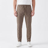 Pantalon Ajusté À Jambe Droite Et Cordon De Serrage