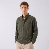 Celvoir | Chemise À Col Mao Boutonnée Pour Hommes