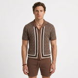 Ensemble En Maille Jacquard À Col Cubain