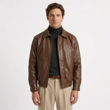 Veste En Cuir À L’Allure Classique