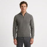 Pull Texturé À Demi-Zip Et Col Montant