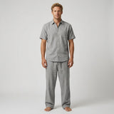 Celvoir | Ensemble Chemise Col V Avec Pantalon Ample Pour Hommes