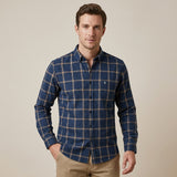 CELVOIR | CHEMISE HOMME À CARREAUX ET COL BOUTONNÉ