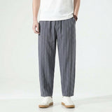 Pantalon Rayé À Coupe Décontractée