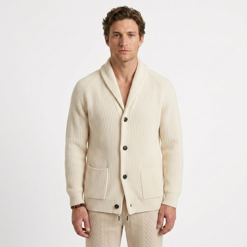 Cardigan Côtelé À Col Châle