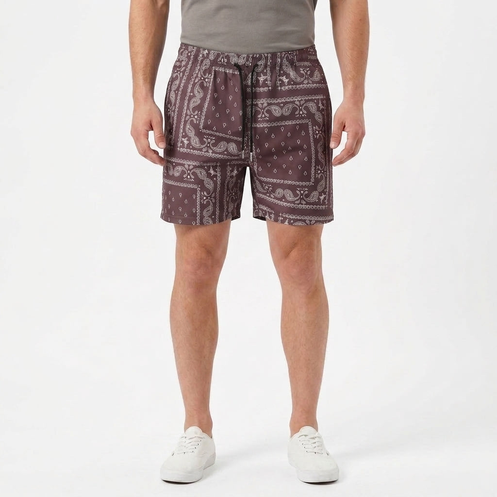 Short De Bain Paisley À Cordon De Serrage