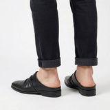 Mules À Bout Carré Et Texture Plissée
