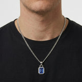 Collier Gemme Zircon En Acier Argenté