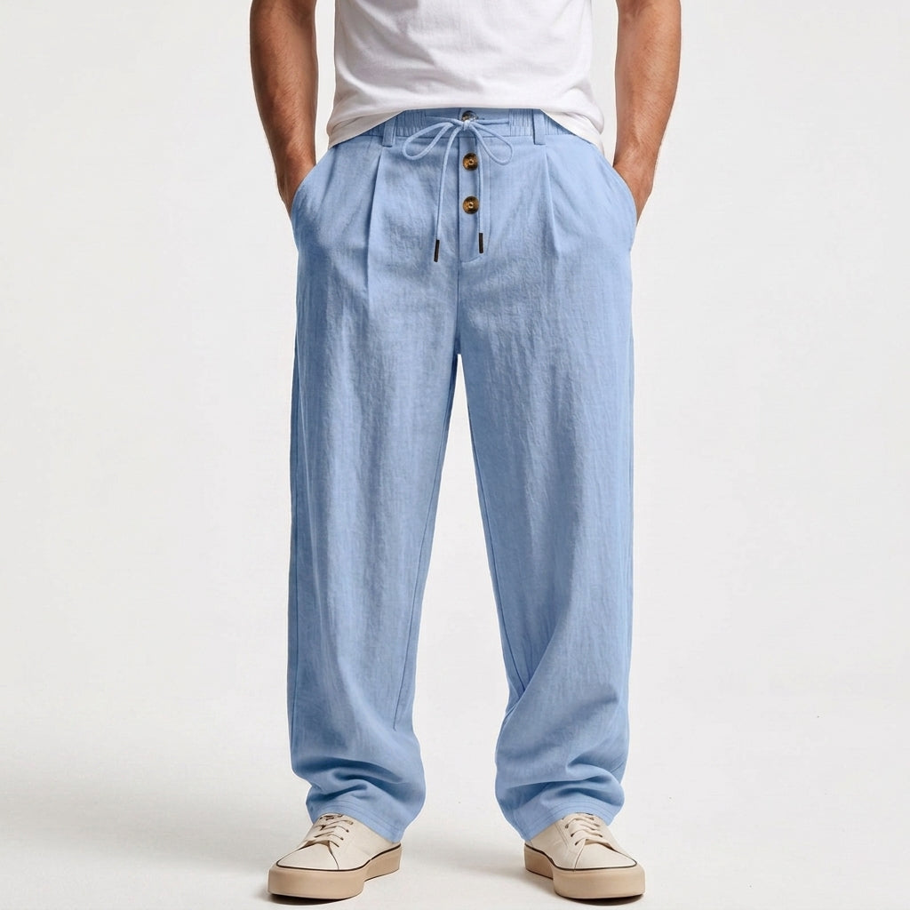 Pantalon Décontracté Ample À Taille Mi-Haute