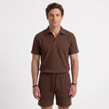 Ensemble Polo En Maille Texturée Et Short Pour Hommes