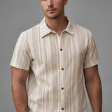 Celvoir | Chemise À Rayures Verticales Texturées Pour Hommes
