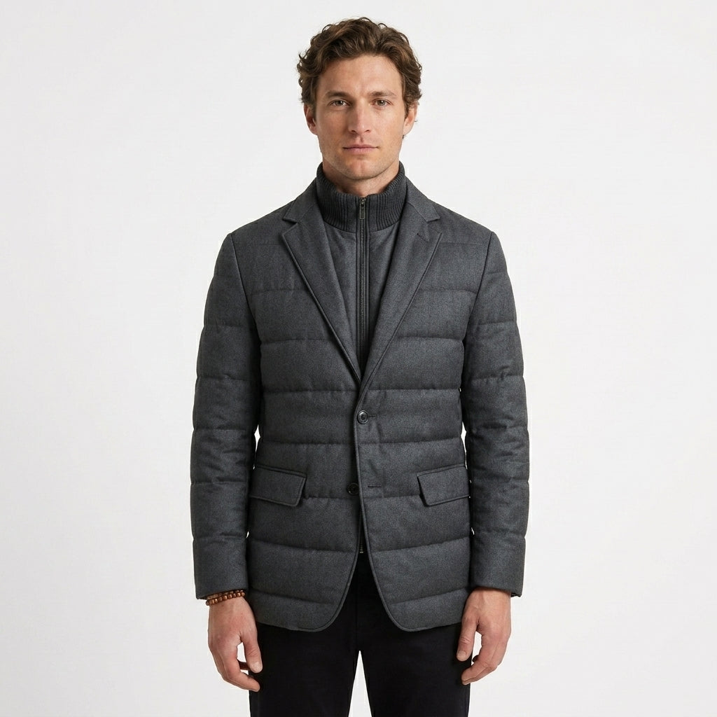 Blazer Matelassé À Insert Zippé