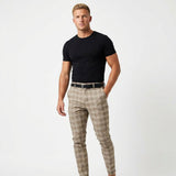 Celvoir | Pantalon À Carreaux Coupe Ajustée Pour Hommes