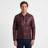 Veste Boutonnée En Similicuir Pour Hommes