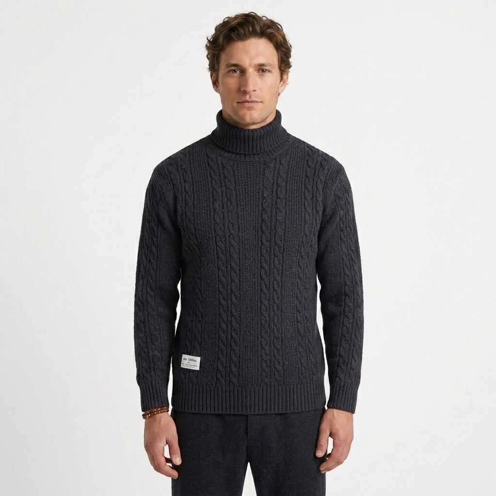 Pull Torsadé À Col Roulé