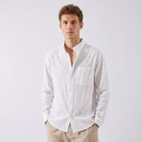 Celvoir | Chemise À Col Mao Boutonnée Pour Hommes