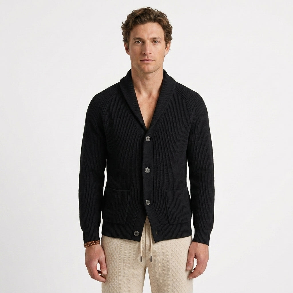 Cardigan Côtelé À Col Châle