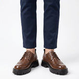 Chaussures Oxford Brogue À Semelle Épaisse