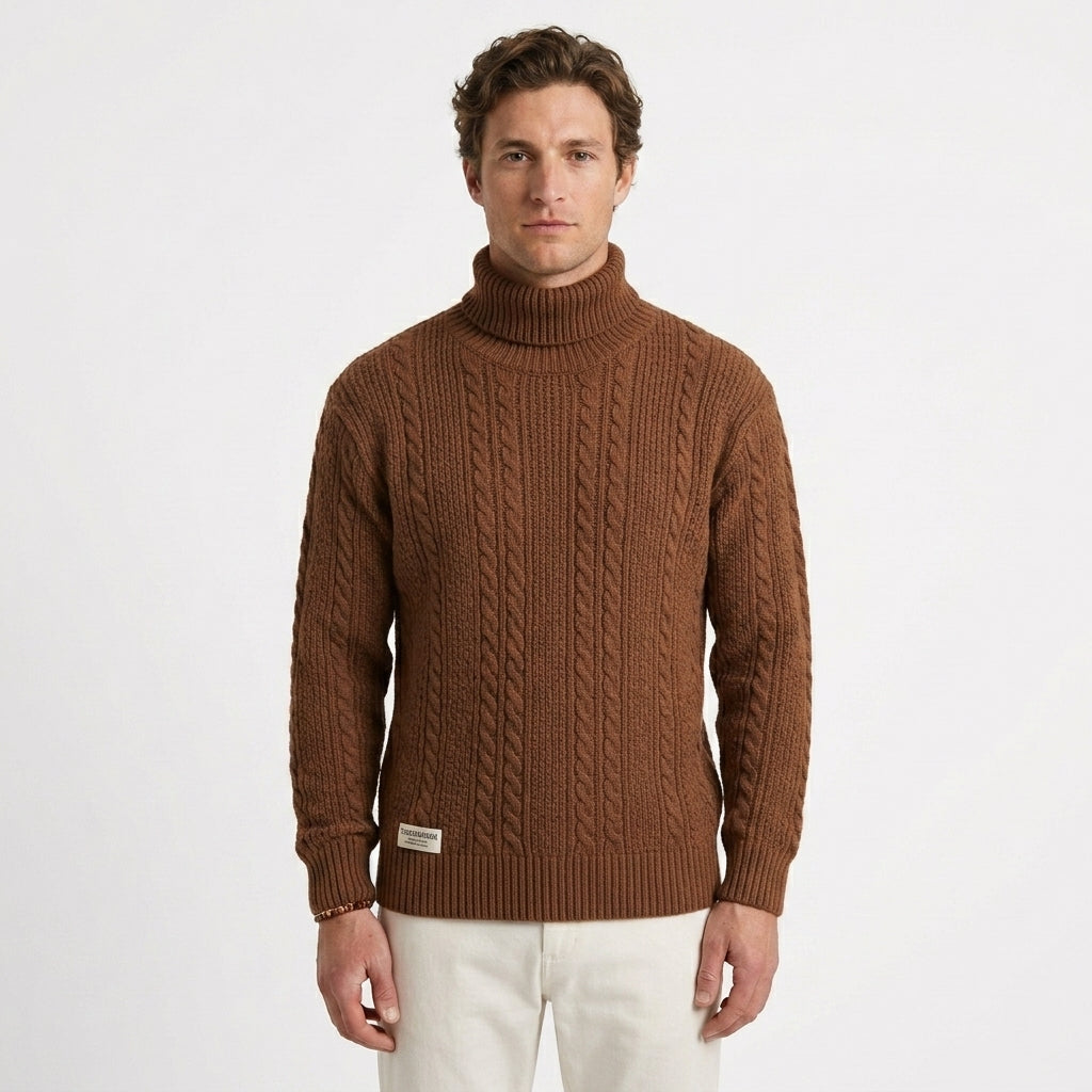 Pull Torsadé À Col Roulé