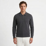 Cardigan Polo Zippé Côtelé Pour Homme