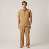 Celvoir | Ensemble Chemise Col V Avec Pantalon Ample Pour Hommes