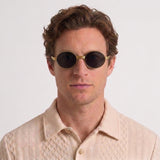 Lunettes De Soleil Rondes Vintage Avec Détails Bois Pour Hommes