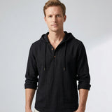 Celvoir | Chemise Henley À Capuche Avec Manches Longues Pour Hommes