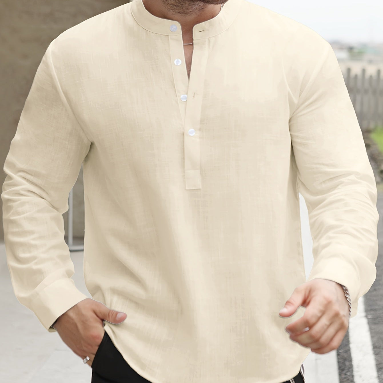 Celvoir | Chemise Ample Avec Col Bateau Pour Hommes
