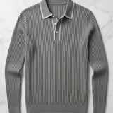Celvoir | Polo Tricoté Côtelé Avec Col Classique Pour Hommes