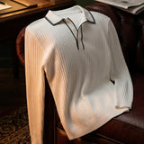 Celvoir | Polo Tricoté Côtelé Avec Col Classique Pour Hommes