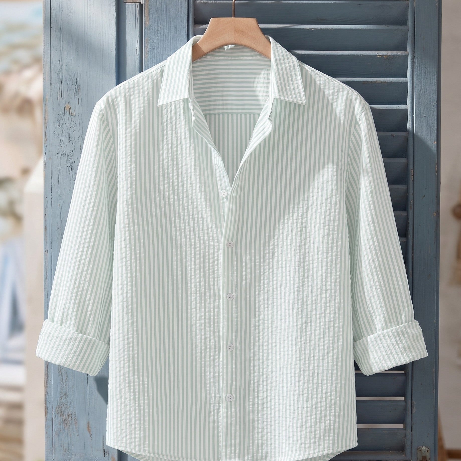 Chemise Texturée Avec Motif Vertical Pour Hommes