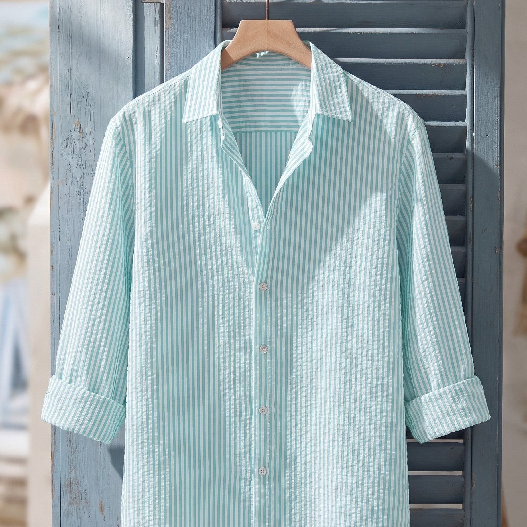 Chemise Texturée Avec Motif Vertical Pour Hommes